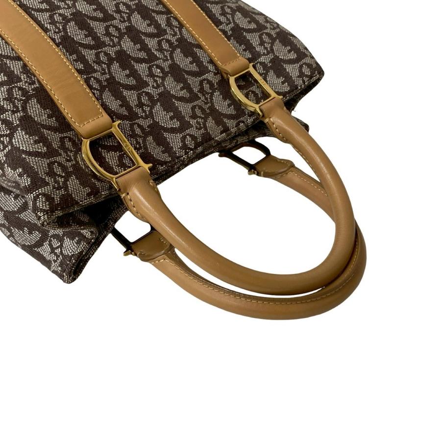 Christian Dior トロッター柄 ハンドバッグ 保存袋付 極 美品 希少品 保存袋付き カード有 Christian Dior ディオール