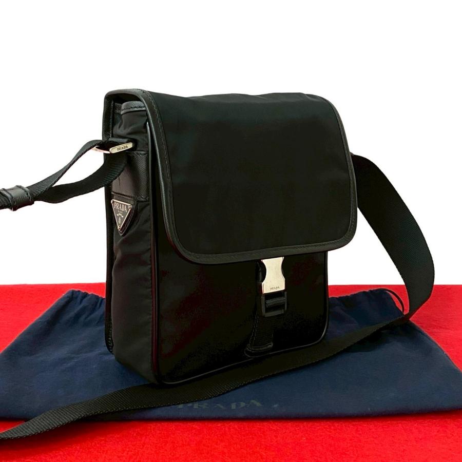 PRADA 未使用保管品 袋付き プラダ 三角ロゴ 金具 ナイロン