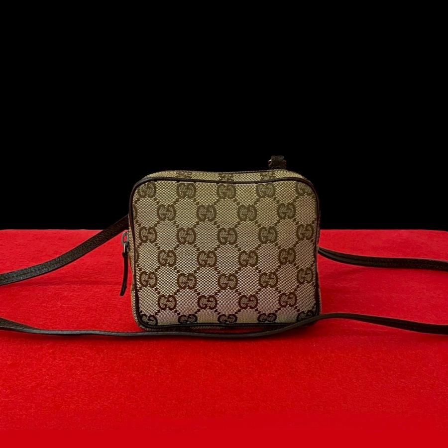 GUCCI ほぼ未使用品 グッチ GG ロゴ レザー 本革 GGキャンバス