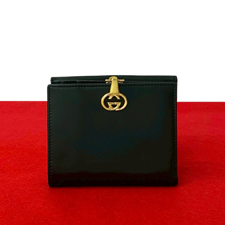 良品 オールドグッチ 本革 レザー 財布 ヴィンテージ 黒 レディース メンズ 406864-5.jpg