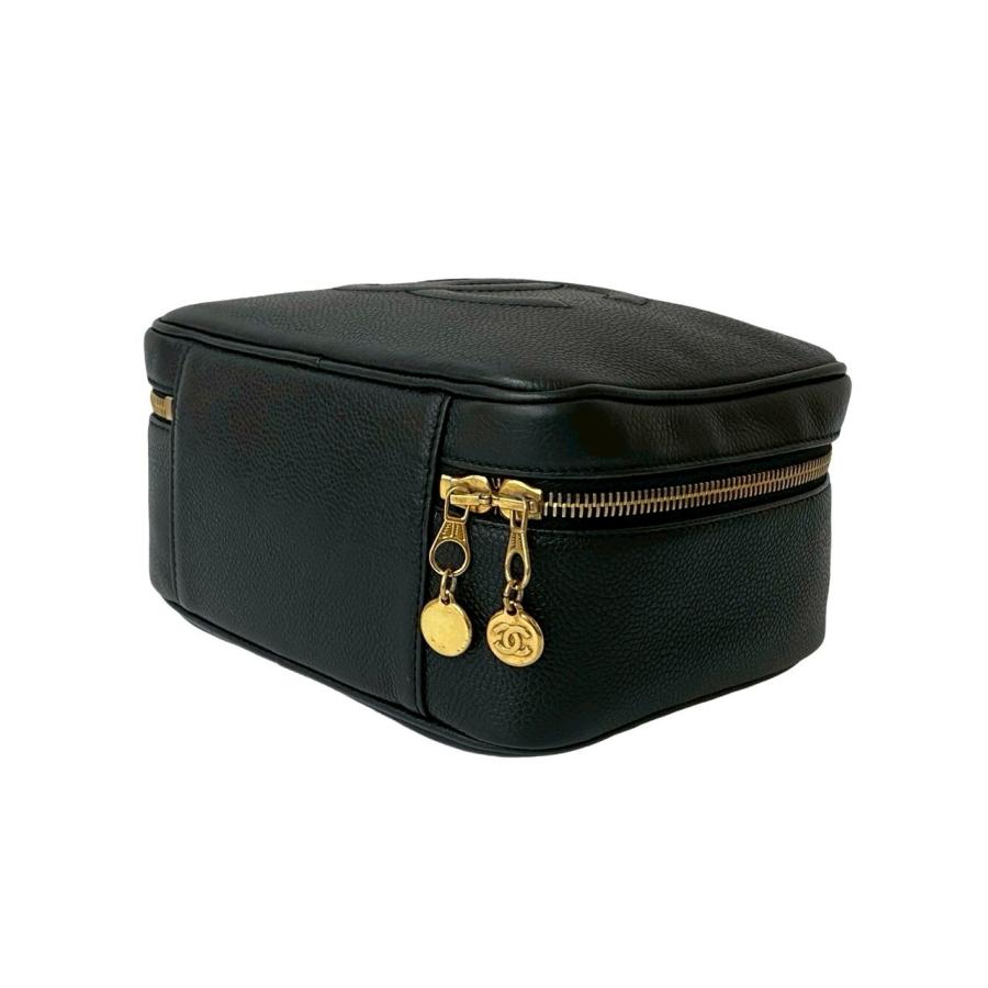 極 美品 カード シール有 4番台 CHANEL シャネル ココマーク マットキャビアスキン 2way ショルダーバッグ ハンドバッグ ブラック 30172 CHANEL（シャネル） 極 美品 カード シール有 4番台 ココマーク マット