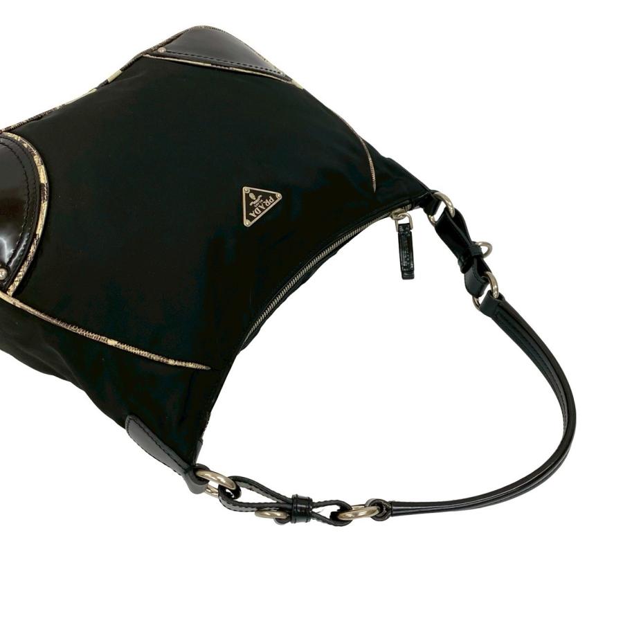 PRADA（プラダ） ほぼ未使用 三角ロゴ 金具 ナイロン レザー 本革