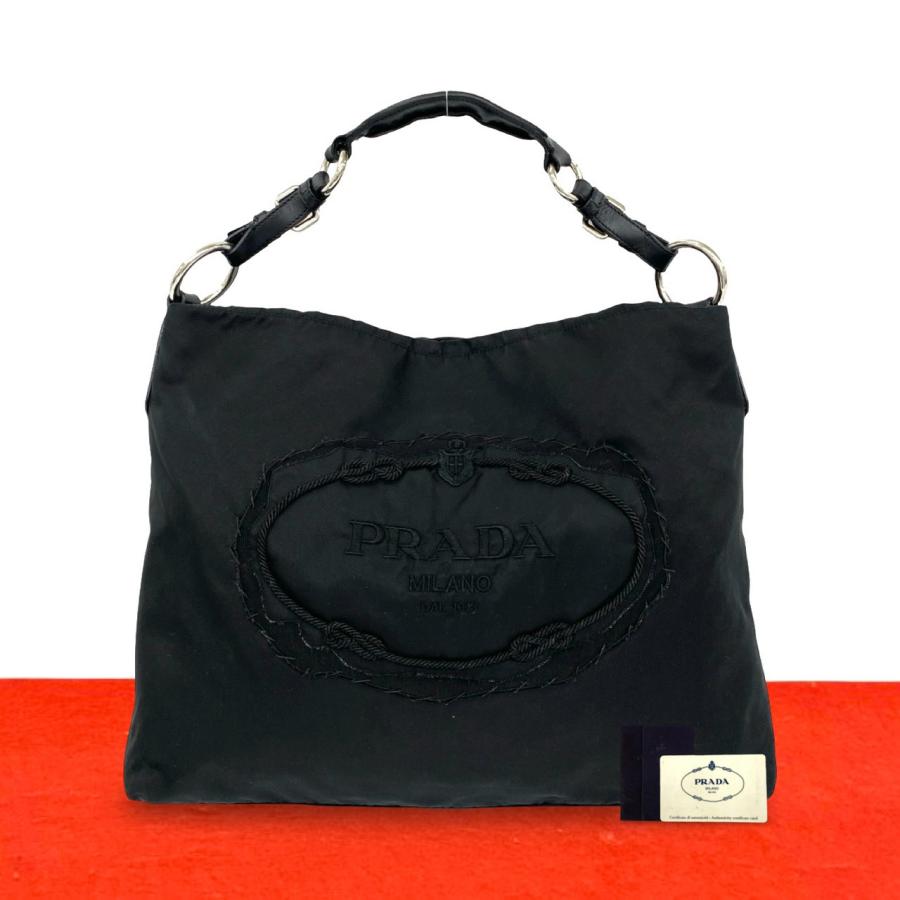 PRADA プラダ レザーバッグ 極美品 PRADA（プラダ） 極 美品 希少品 ロゴ ナイロン レザー 本革 セミ