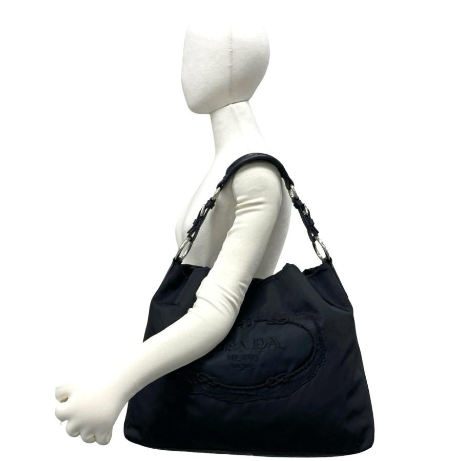 PRADA（プラダ） 極 美品 希少品 ロゴ ナイロン レザー 本革 セミ