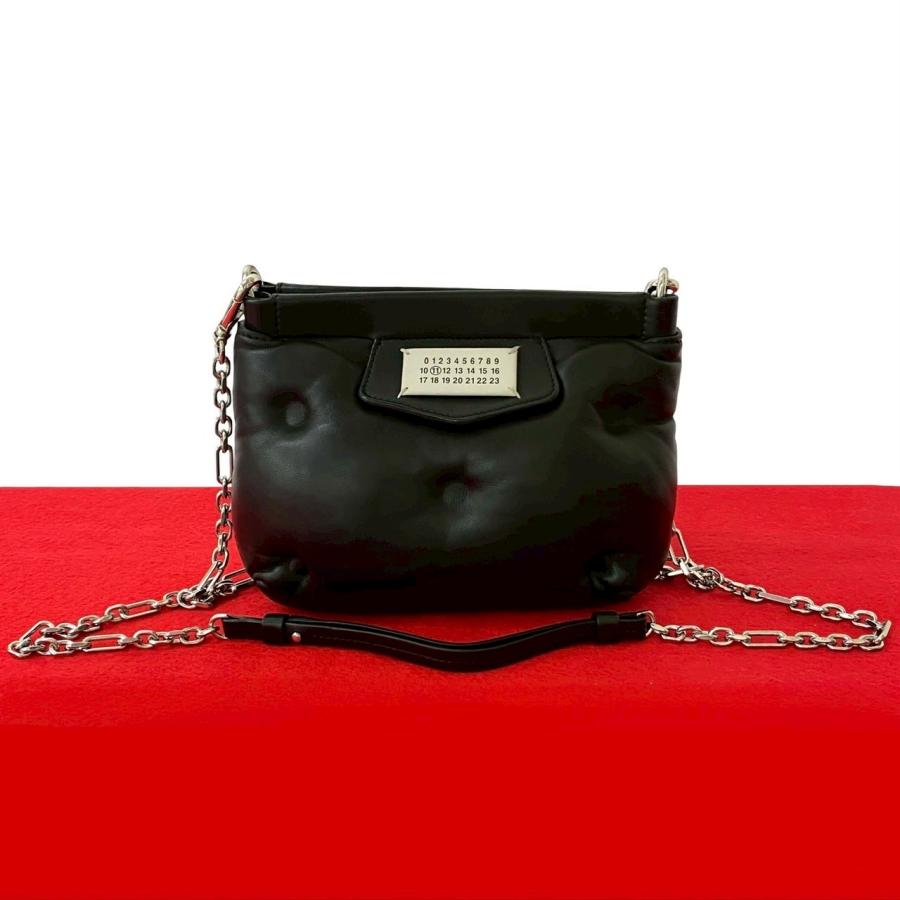 【極美品】マルジェラ グラムスラム ハンドバッグ ブラック レザー 極 美品 MAISON MARGIELA メゾンマルジェラ グラムスラム レザー