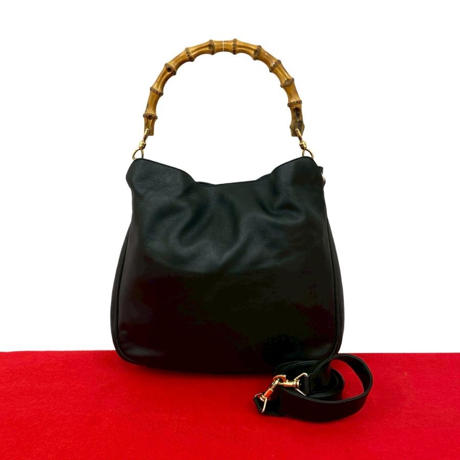 GUCCI（グッチ） 極 美品 バンブー レザー 本革 2way ハンドバッグ