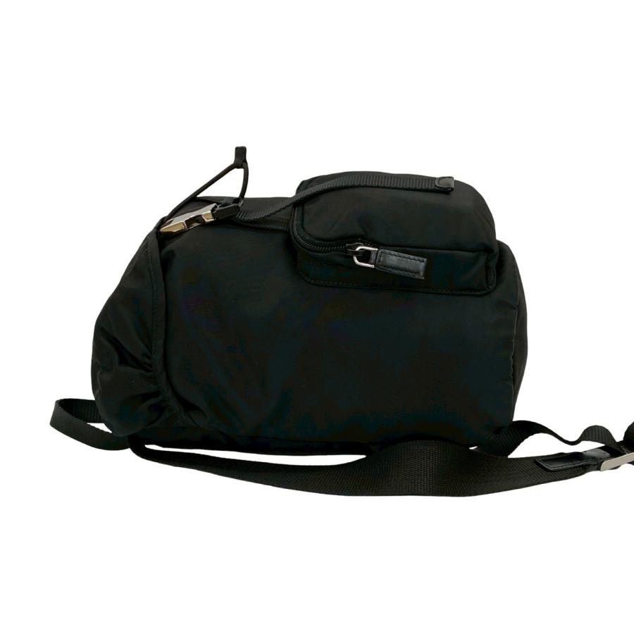 【極美品】プラダ 2VZ 090 三角ロゴ バックパック Re-Nylon 黒 PRADA プラダ Re-Nylonxサフィアーノレザー バックパック