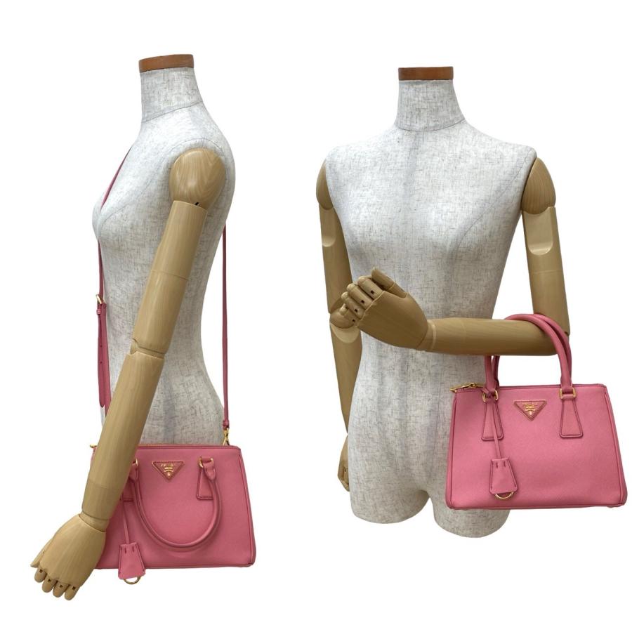 【美品】PRADA プラダ ガレリア 2wayショルダーバッグ 三角ロゴ レザー PRADA（プラダ） ほぼ未使用 ガレリア ミニ 三角ロゴ 金具