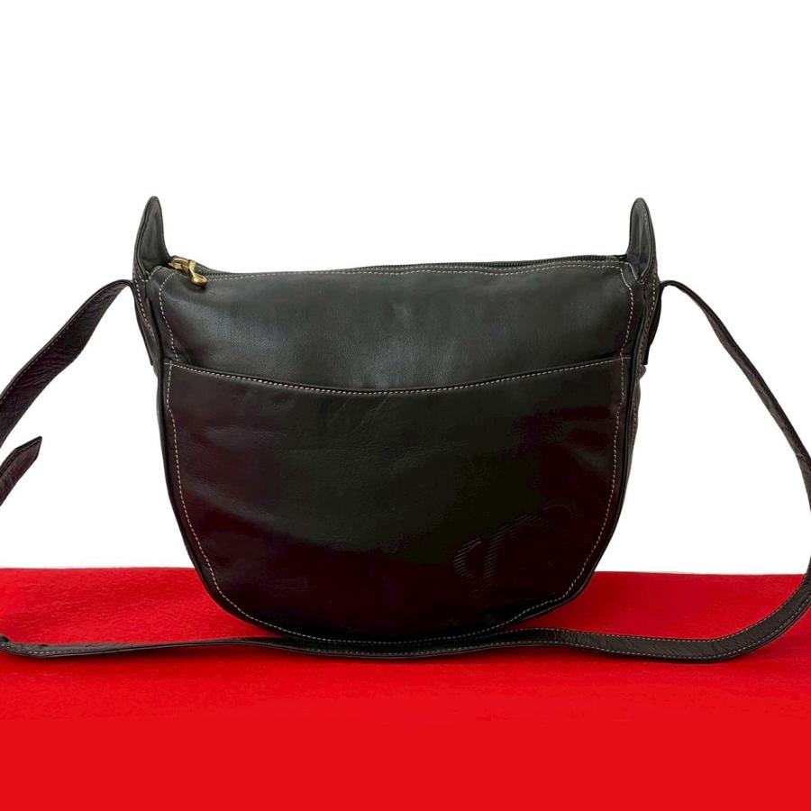 【極美品】ロエベ ショルダーバッグ アナグラム レザー キャンバス ナイロン 黒 LOEWE ロエベ アナグラム ショルダーバッグ レザー ブラック