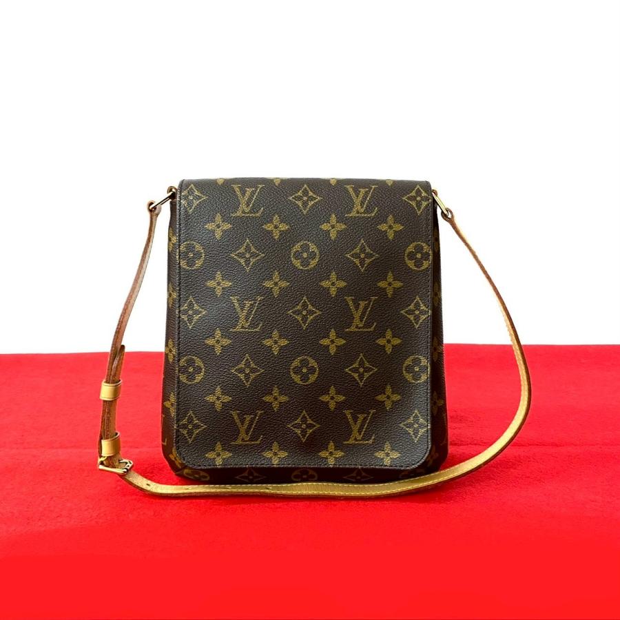 極 美品 LOUIS VUITTON ルイヴィトン ヴィンテージ ミュゼットサルサ モノグラム レザー 本革 セミ ショルダーバッグ ブラウン 26454 LOUIS VUITTON（ルイ・ヴィトン） 極 美品 ヴィンテージ ミュゼット