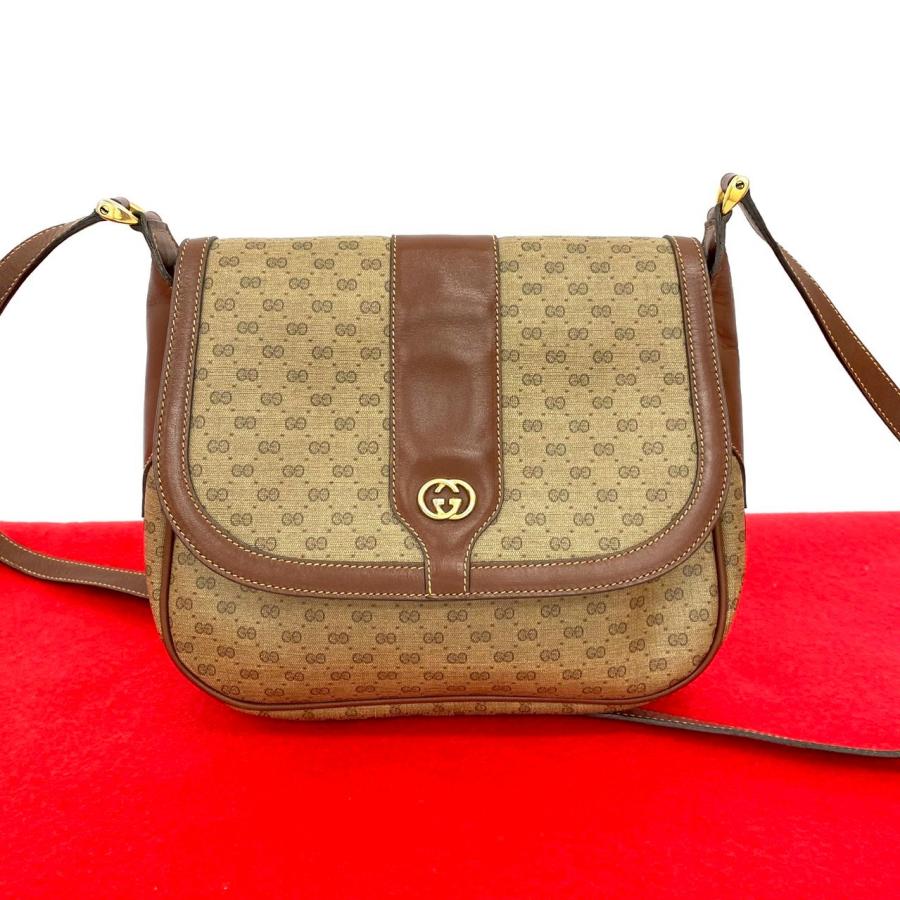 GUCCI 極 美品 グッチ オールドグッチ ヴィンテージ マイクロ GG ロゴ  