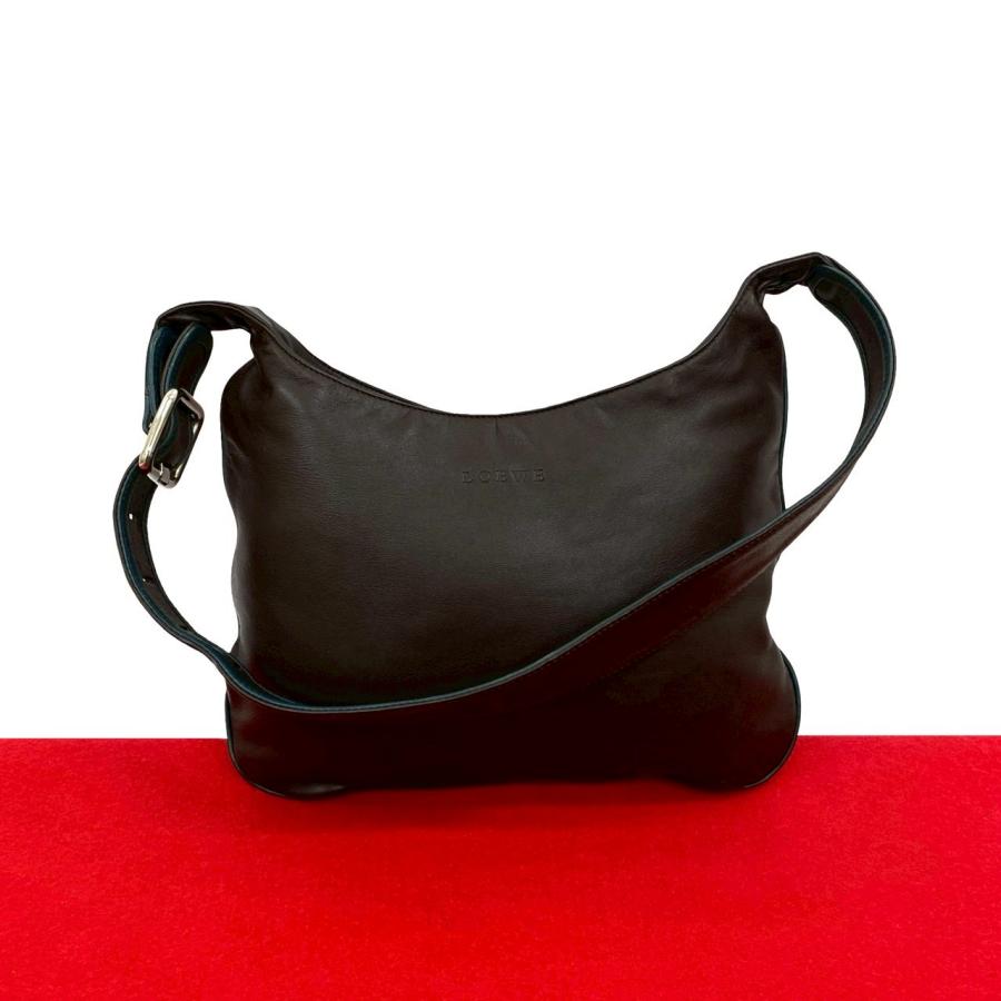 LOEWE 極 美品 希少品 ロエベ ロゴ 刻印 ナッパレザー 本革 ワン
