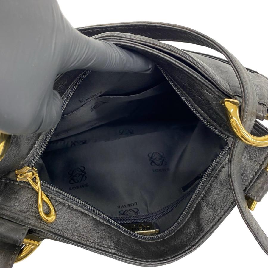 【極美品】ロエベ ショルダーバッグ ナッパレザー アナグラム ビンテージブラック LOEWE（ロエベ） 極 美品 ヴィンテージ アナグラム ロゴ ナッパ レザー