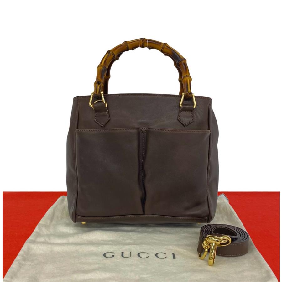 【極美品】GUCCIヴィンテージグッチバンブー　トートバッグハンドバッグミドル GUCCI（グッチ） 極 美品 袋付き オールドグッチ ヴィンテージ