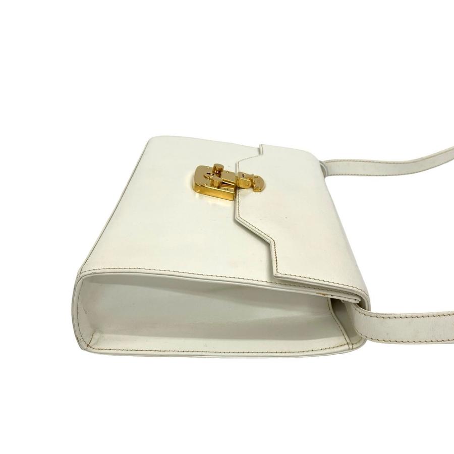極 美品 鍵付き GUCCI グッチ オールドグッチ ヴィンテージ レディロック カーフ レザー 本革 ショルダーバッグ ポシェット ホワイト 27489 GUCCI（グッチ） 極 美品 鍵付き オールドグッチ ヴィンテージ レディ