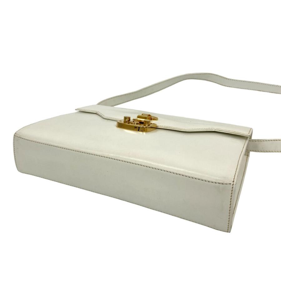 極 美品 鍵付き GUCCI グッチ オールドグッチ ヴィンテージ レディロック カーフ レザー 本革 ショルダーバッグ ポシェット ホワイト 27489 GUCCI（グッチ） 極 美品 鍵付き オールドグッチ ヴィンテージ レディ
