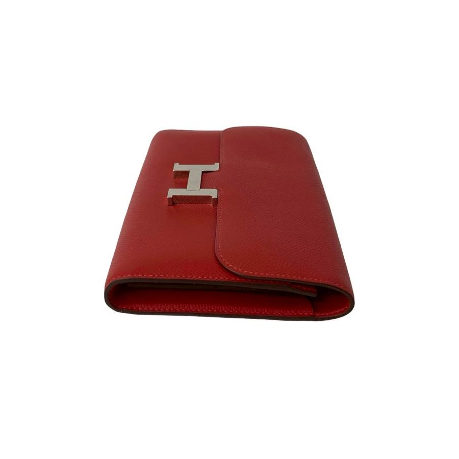 極 美品 □P 刻印 HERMES エルメス コンスタンスロング H 金具 ヴォーエプソン レザー 本革 二つ折り 長財布 ウォレット レッド 29420の画像