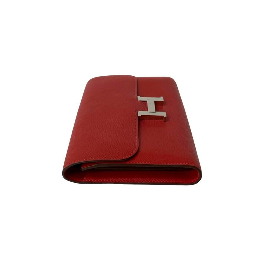 極 美品 □P 刻印 HERMES エルメス コンスタンスロング H 金具 ヴォーエプソン レザー 本革 二つ折り 長財布 ウォレット レッド 29420の画像