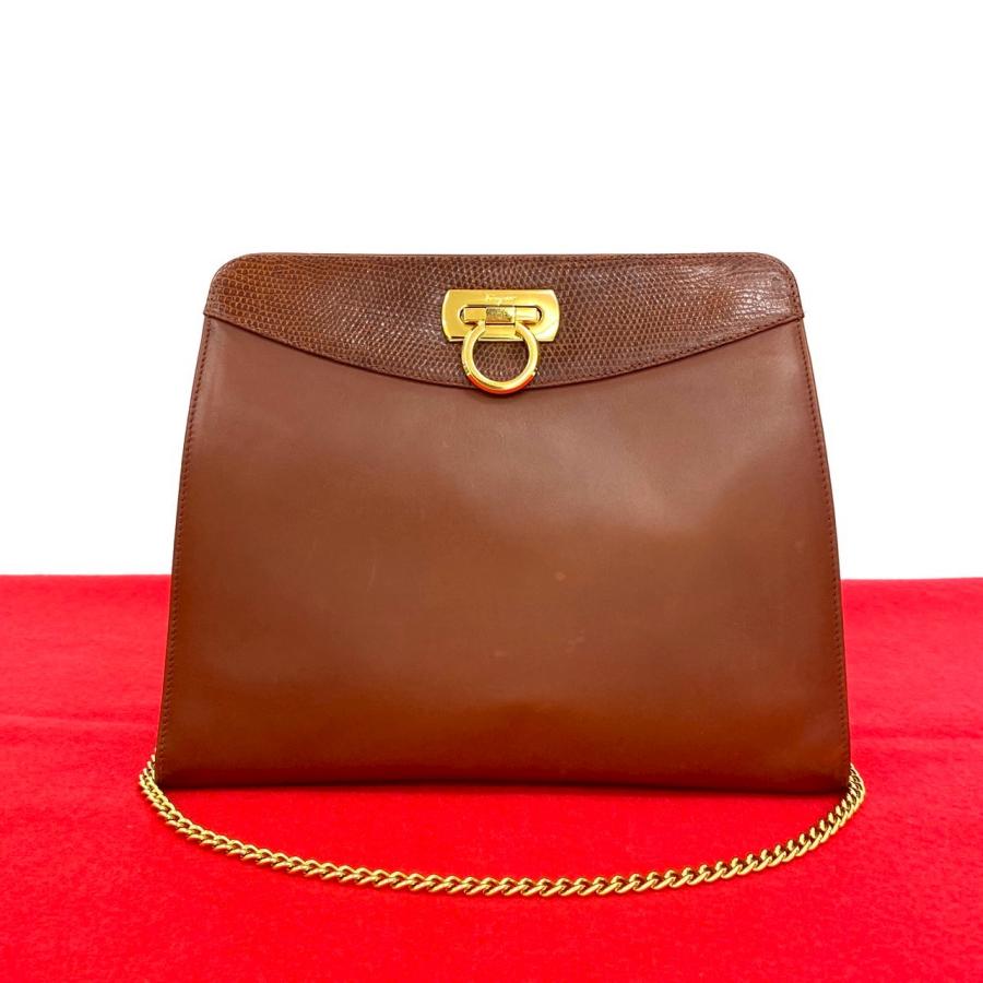 極美品✨サルヴァトーレフェラガモ ショルダーバッグ ガンチーニ チェーン 黒 極 美品 Salvatore Ferragamo サルヴァトーレフェラガモ ガンチーニ