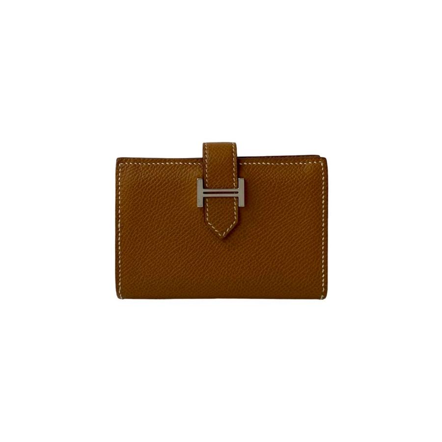 【極美品】HERMES エルメス　べアン　カードケース エプソン エトゥープ 極美品】HERMES エルメスべアンカードケース エプソン エトゥープ