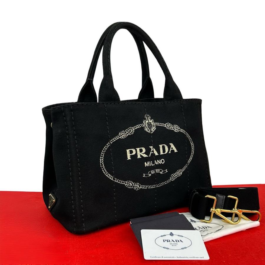 PRADA（プラダ） 極 美品 カナパ 三角ロゴ 金具 キャンバス 2way