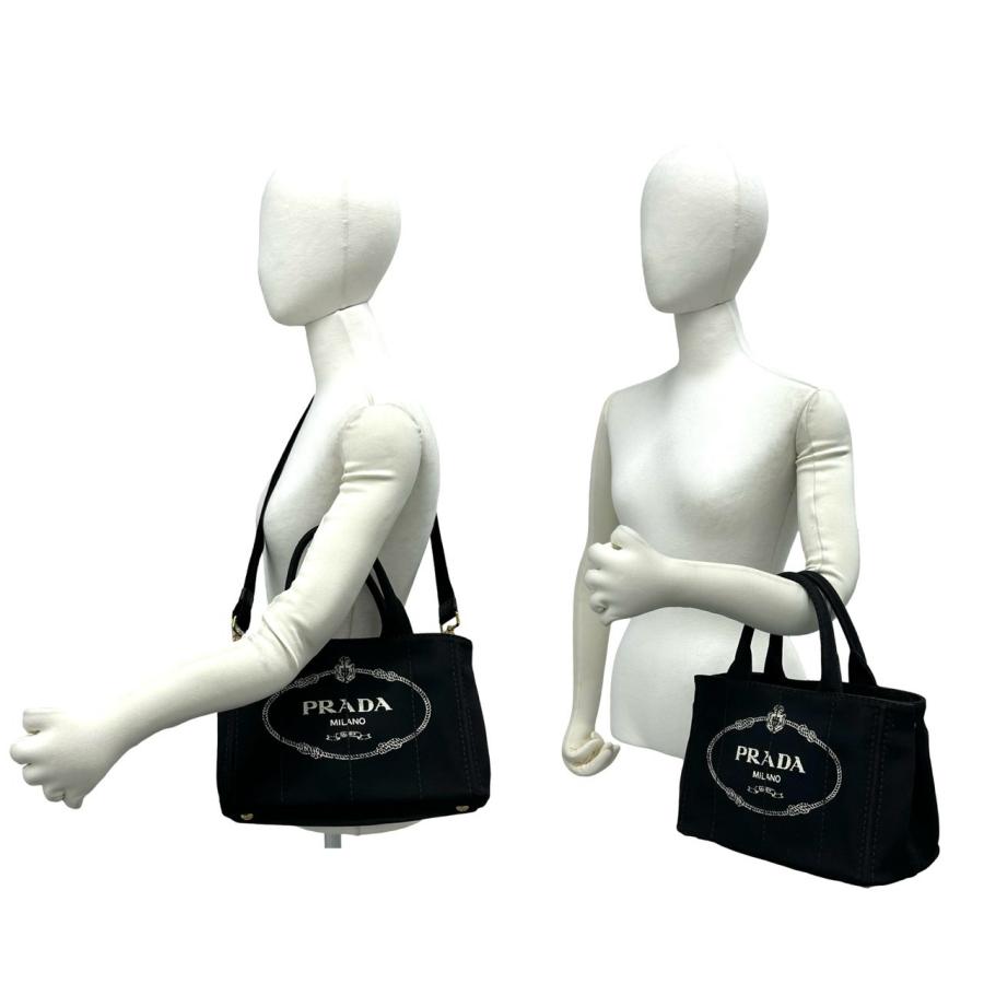 チョパえもん プラダ カナパ S ハンドバッグ ショルダー 三角ロゴ PRADA（プラダ） 極 美品 カナパ 三角ロゴ 金具 キャンバス 2way