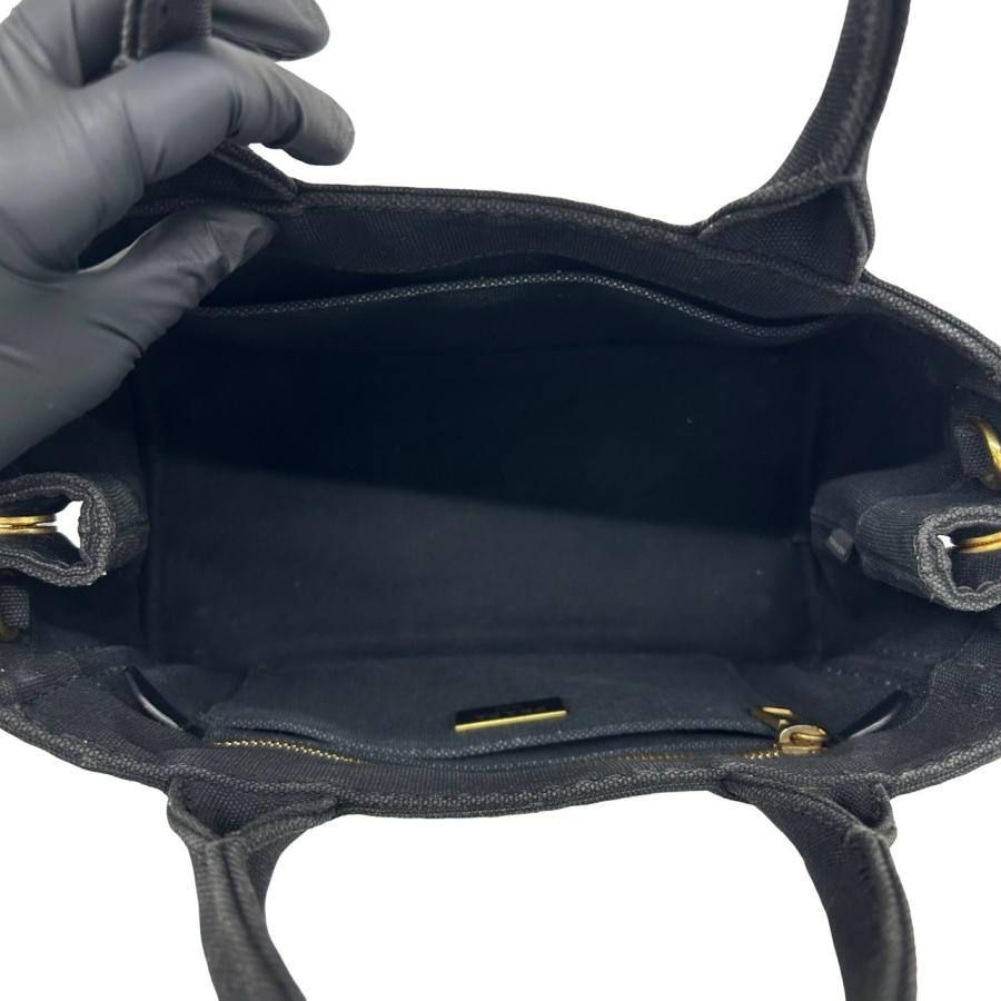 チョパえもん プラダ カナパ S ハンドバッグ ショルダー 三角ロゴ PRADA（プラダ） 極 美品 カナパ 三角ロゴ 金具 キャンバス 2way