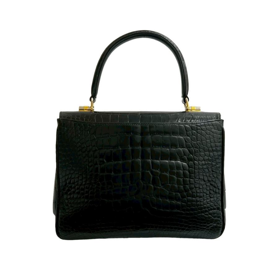 オールドグッチ ハンドバッグ ターンロック レザー ブラック ゴールド金具 GUCCI（グッチ） 極 美品 オールドグッチ ヴィンテージ ターンロック