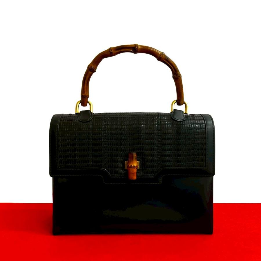 GUCCI バンブー　オールドグッチ　ハンドバッグ　ターンロック　レザー　黒 楽天市場】【中古】｜GUCCI グッチ バンブーターンロック