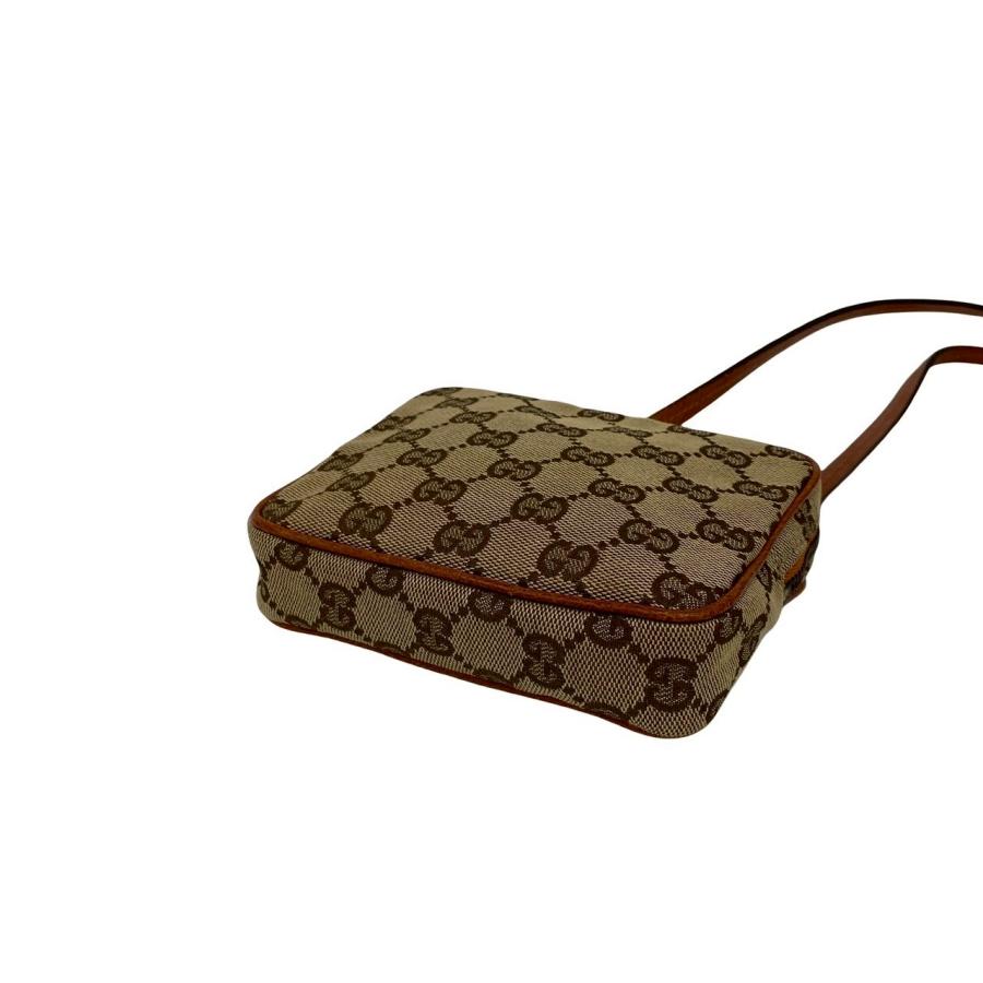 【美品】グッチ GG サコッシュ ショルダーバッグ アクセサリーポーチ GUCCI 極 美品 グッチ GG ロゴ 総柄 キャンバス レザー 本革