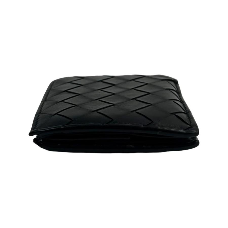 BOTTEGA VENETA ブラックレザー二つ折り財布 極 美品 希少品 BOTTEGA VENETA ボッテガヴェネタ イントレ