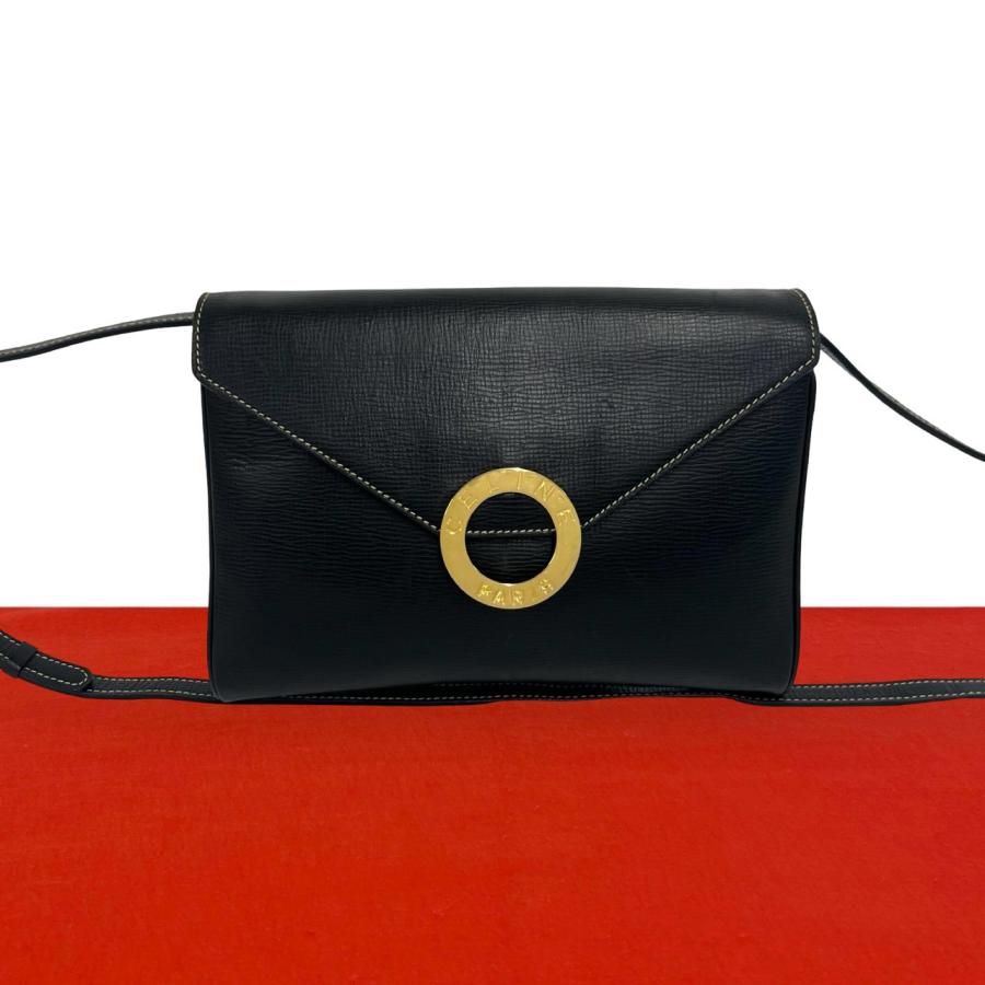 CELINE（セリーヌ） 極 美品 ヴィンテージ サークル ロゴ 金具 レザー