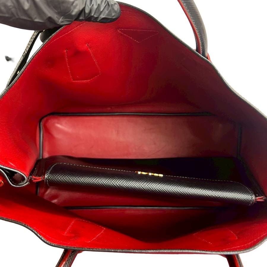 PRADA 極 美品 プラダ 三角ロゴ 金具 サフィアーノ レザー 2way