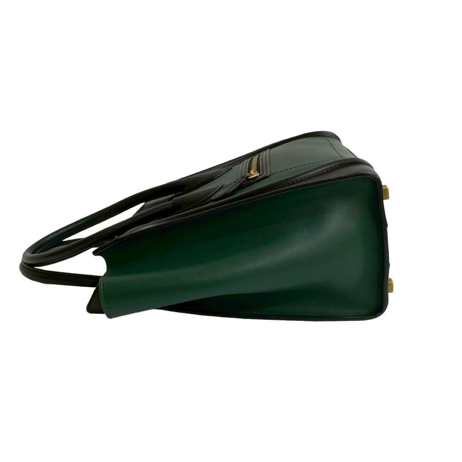 【極美品】セリーヌ　ラゲージ　ミニショッパー　グリーン　ハンドバッグ セリーヌ ラゲージ マイクロショッパー レザー ハンドバッグ