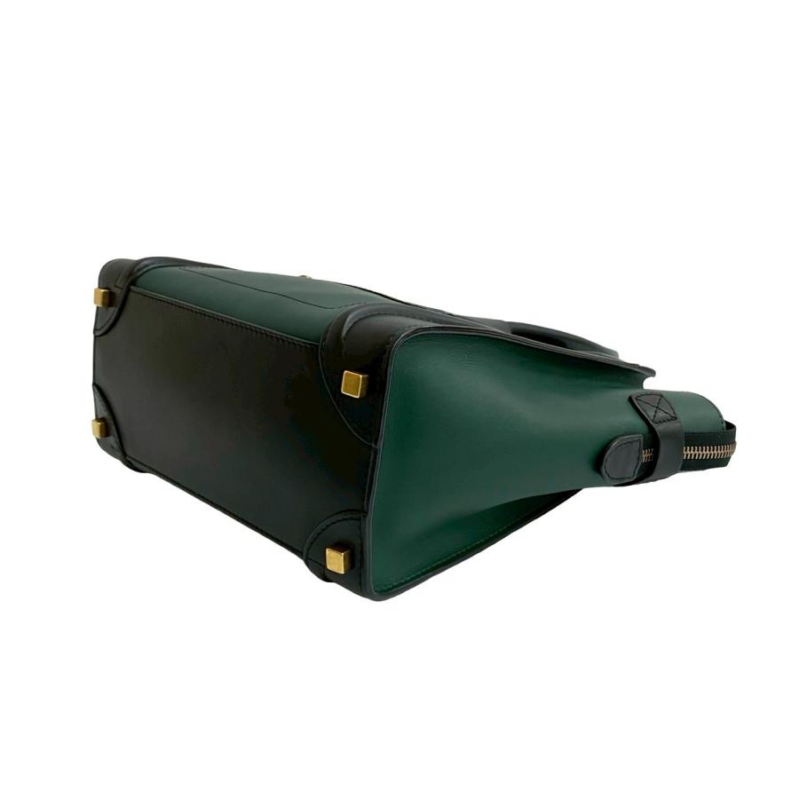 【極美品】セリーヌ　ラゲージ　ミニショッパー　グリーン　ハンドバッグ CELINE 極 美品 セリーヌ ラゲージ マイクロショッパー レザー