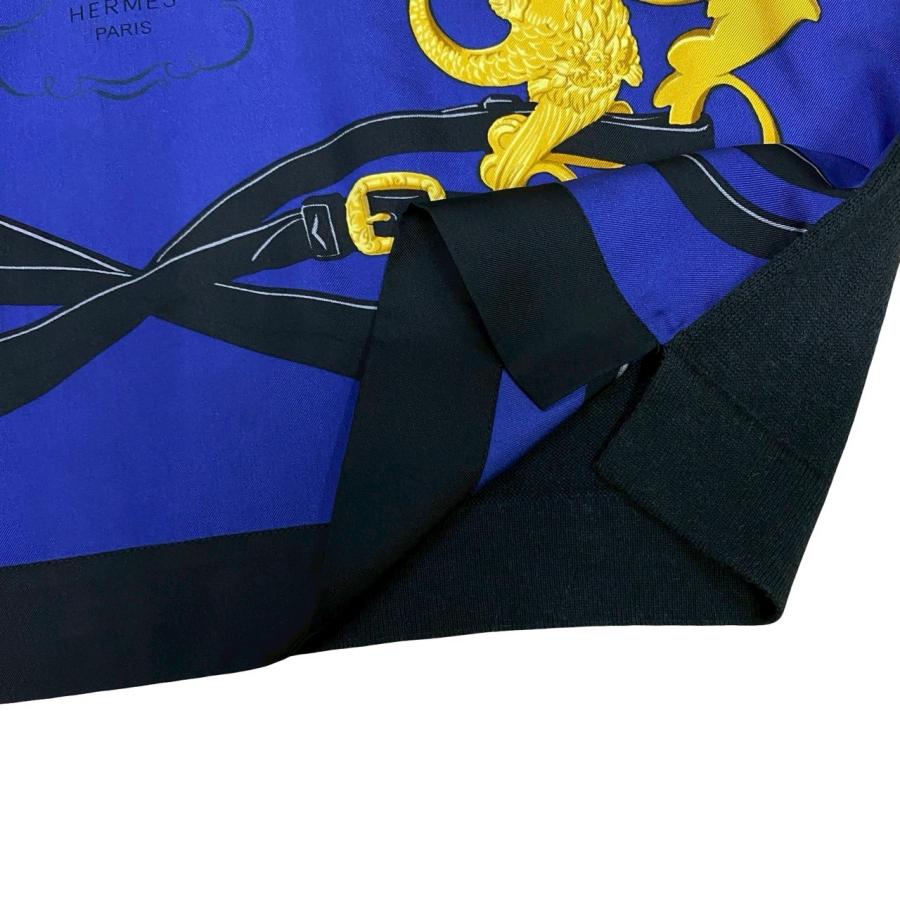 極 美品 希少品 HERMES エルメス ブリッド ドゥ ガラ 柄 シルク カシミヤ コットン 長袖シャツ トップス Sサイズ ブラック ブルー 39166 HERMES - 極 美品 希少品 HERMES エルメス ブリッド ドゥ ガラ 柄