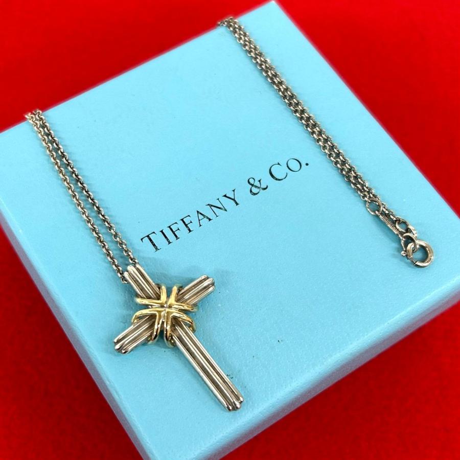 TIFFANY&Co.（ティファニー） 極 美品 シグネチャー クロス ネックレス