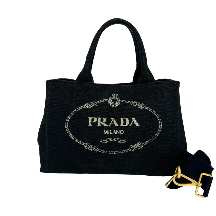 PRADA（プラダ） 極 美品 袋付き カナパ 三角ロゴ 金具 キャンバス