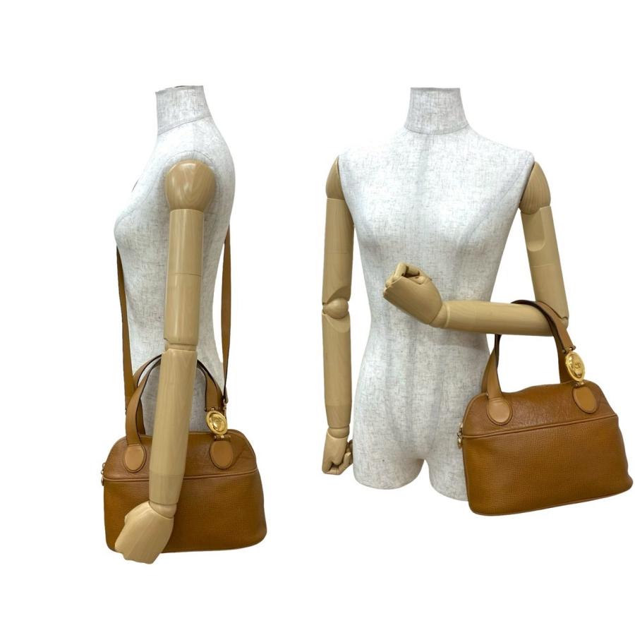 Dior ディオール ロゴ 金具 レザー 2way ショルダーバッグ キャメル