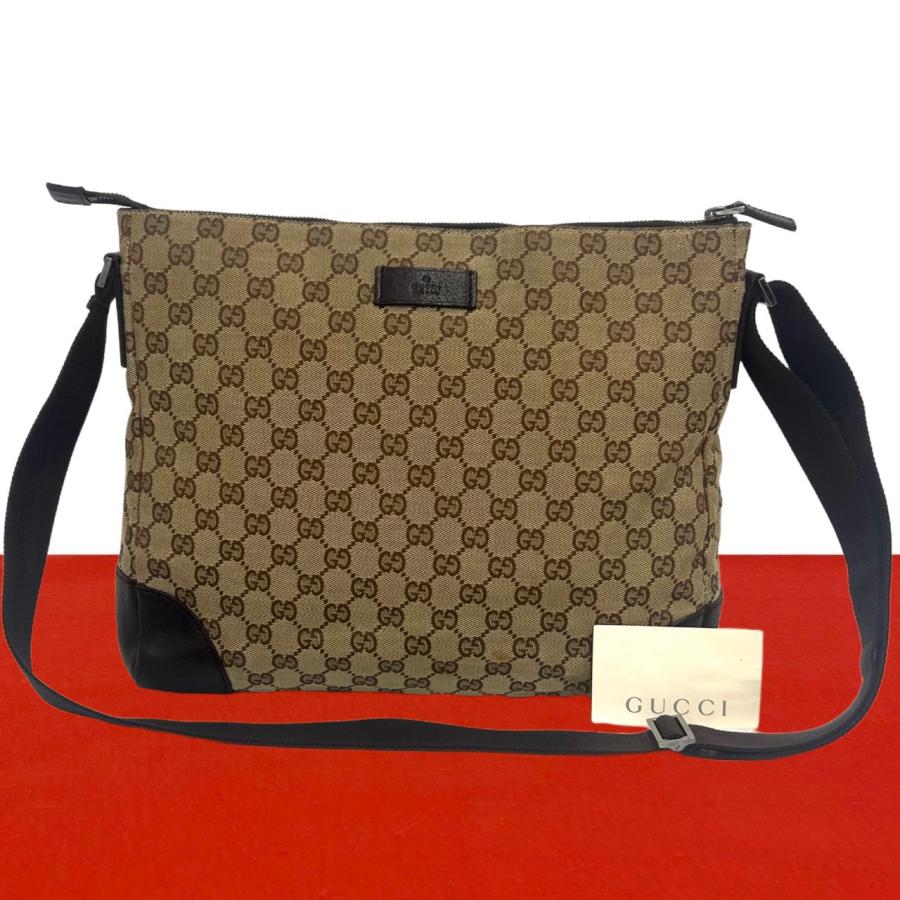 GUCCI（グッチ） 極 美品 GG 柄 ロゴ キャンバス レザー 本革