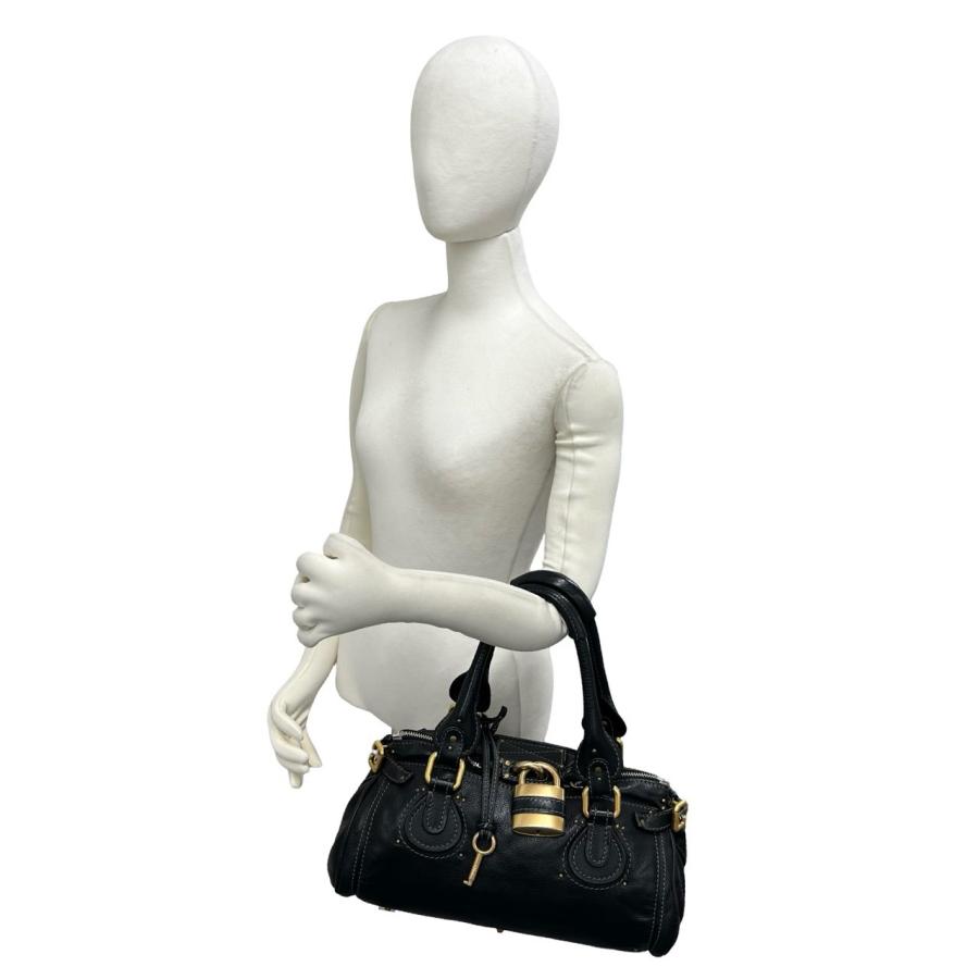 Chloe（クロエ） 極 美品 鍵付き パディントン ロゴ 金具 レザー 本革