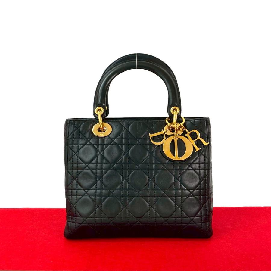 極 美品 Christian Dior ディオール レディディオール カナージュ 