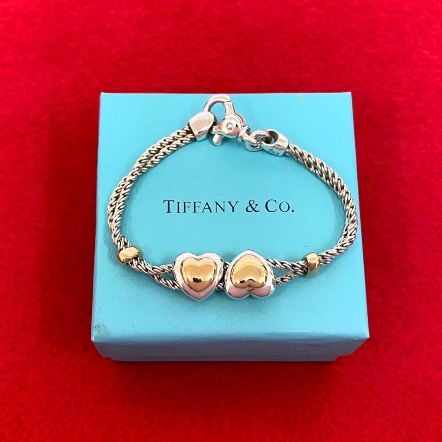 TIFFANY&Co.（ティファニー） 極 美品 ダブルハート ロープチェーン