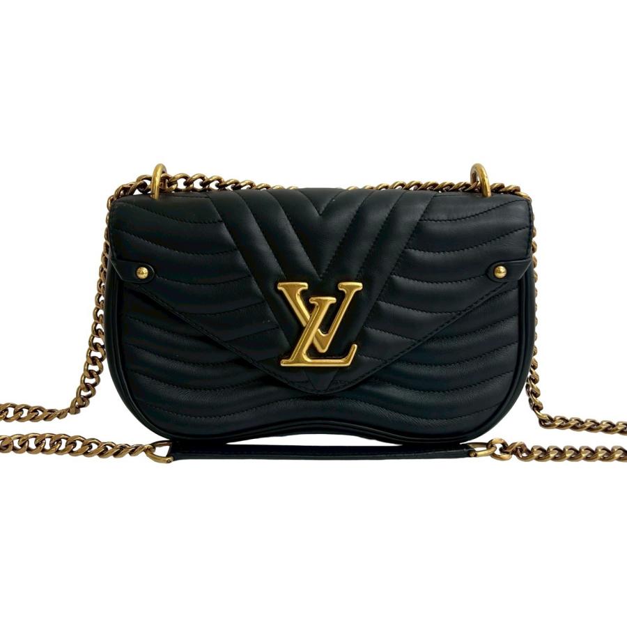 極 美品 LOUIS VUITTON ルイヴィトン ニューウェーブ レザー 本革 2way チェーン ショルダーバッグ ハンドバッグ ブラック 28720 LOUIS VUITTON（ルイ・ヴィトン） 極 美品 ニューウェーブ レザー 本革
