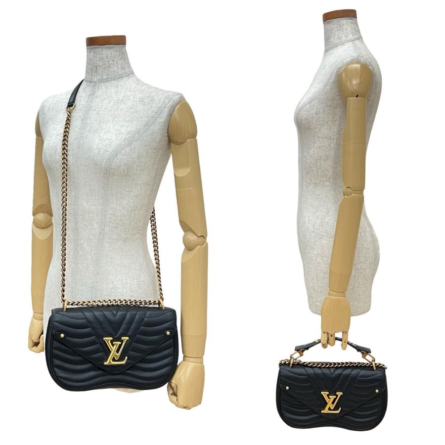極 美品 LOUIS VUITTON ルイヴィトン ニューウェーブ レザー 本革 2way チェーン ショルダーバッグ ハンドバッグ ブラック 28720 LOUIS VUITTON（ルイ・ヴィトン） 極 美品 ニューウェーブ レザー 本革