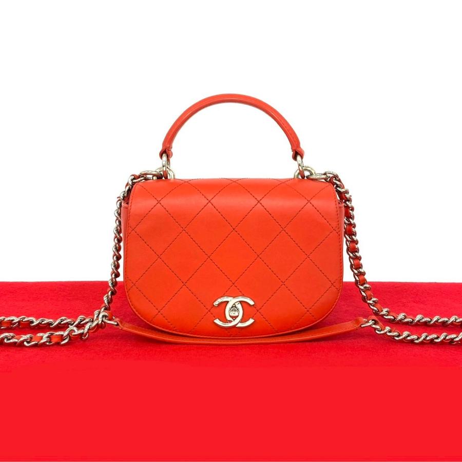 ほぼ未使用 シール有 23番台 CHANEL シャネル マトラッセ ココマーク カーフ レザー 2way ハンドバッグ ショルダーバッグ レッド 31563 CHANEL（シャネル） ほぼ未使用 シール有 23番台 マトラッセ ココ