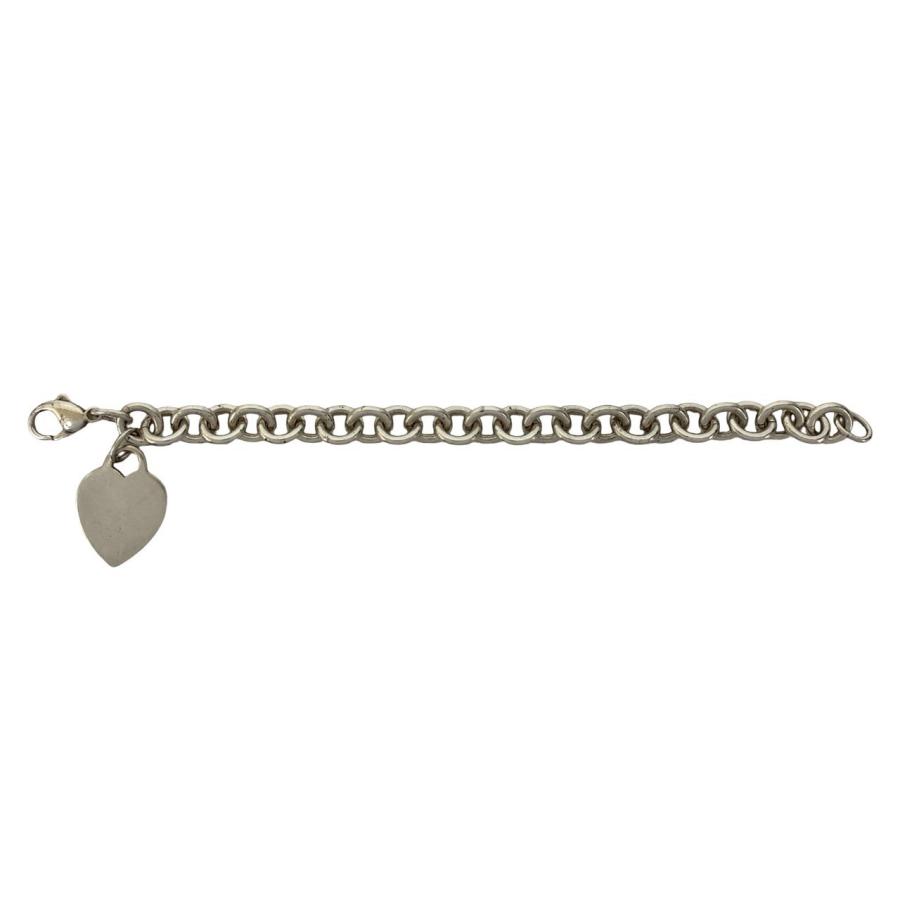 【美品/中古A】ティファニー　カーブドハート　ブレスレット　シルバー　925 TIFFANY&Co.（ティファニー） 極 美品 ハートタグ チェーン