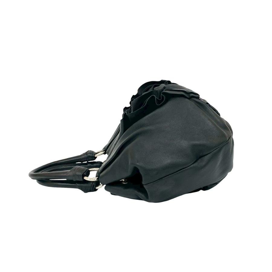 PRADA（プラダ） 極 美品 希少品 カード付き フリル ギャザー レザー