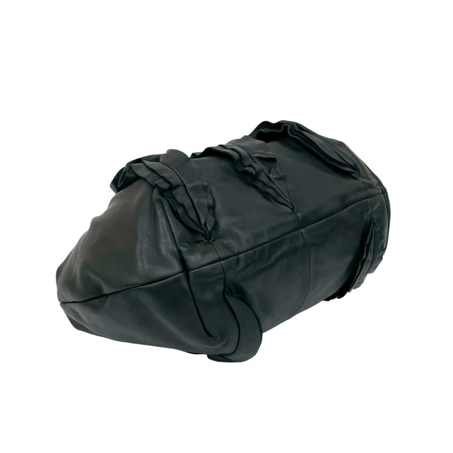 PRADA（プラダ） 極 美品 希少品 カード付き フリル ギャザー レザー