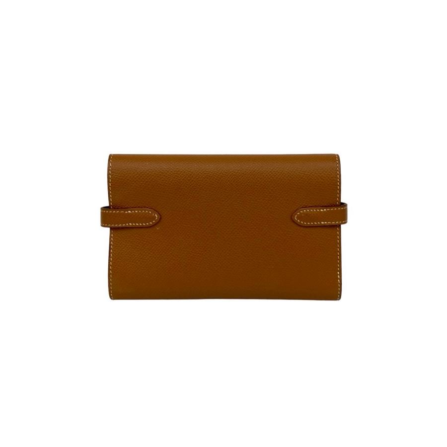 極 美品 D 刻印 HERMES エルメス ケリーウォレット ミディアム ヴォーエプソン レザー 三つ折り財布 ウォレット ゴールド ブラウン 21623_2